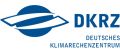 Logo DKRZ Deutsches Klimarechenzentrum Blauer Schriftzug DKRZ Deutsches Klimarechenzentrum mit einer Kreisgrafik daneben.